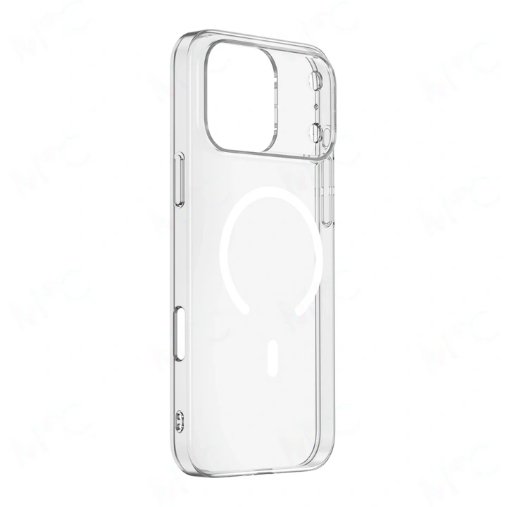 Apple iPhone 17 Pro Kılıf IC Çipli M-Safe Şarj Özellikli Şeffaf Kamera Çerçeveli Redclick Toledo Kapak