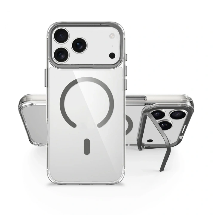 Apple iPhone 17 Pro Kılıf M-safe Şarj Özellikli Airbagli Kamera Standlı Redclick Azor Kapak