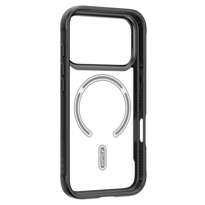Apple iPhone 17 Pro Kılıf M-safe Şarj Özellikli Airbagli Raptic Shield Serisi Şeffaf Arka Yüzey Kapak