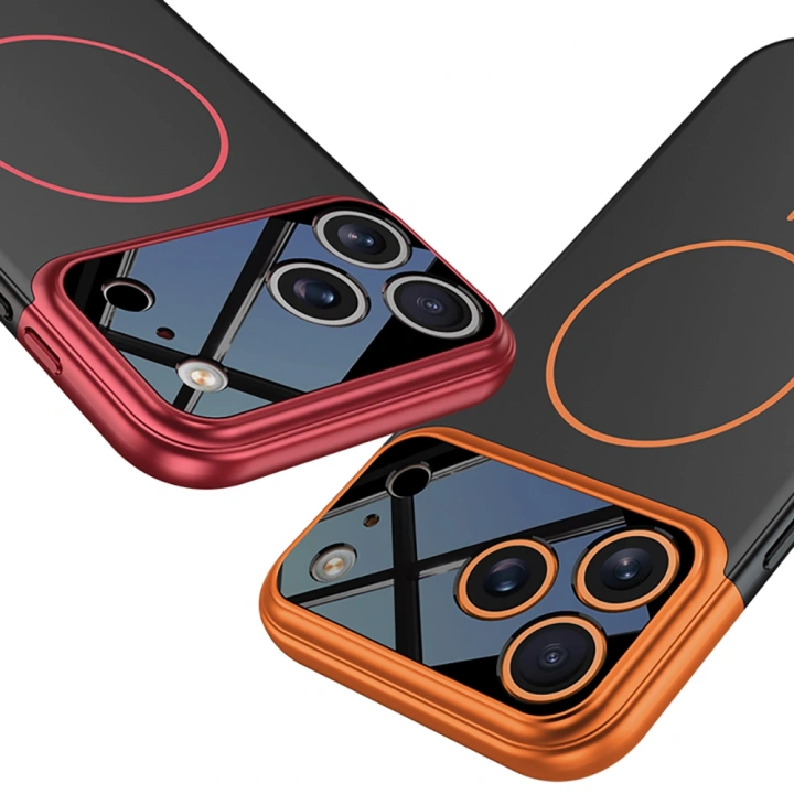 Apple iPhone 17 Pro Kılıf M-safe Şarj Özellikli Çift Parçalı Redclick Napoli Kapak