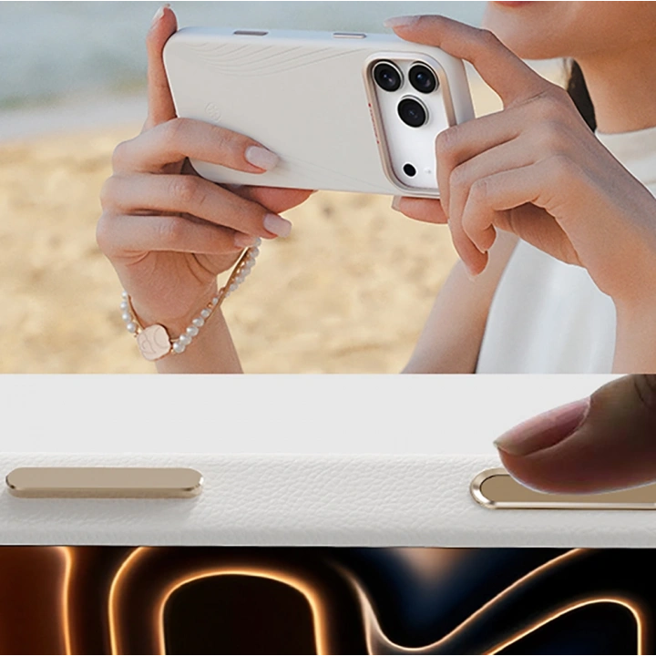 Apple iPhone 17 Pro Kılıf M-Safe Şarj Özellikli Çizgili Udemos Freedom Serisi Kapak