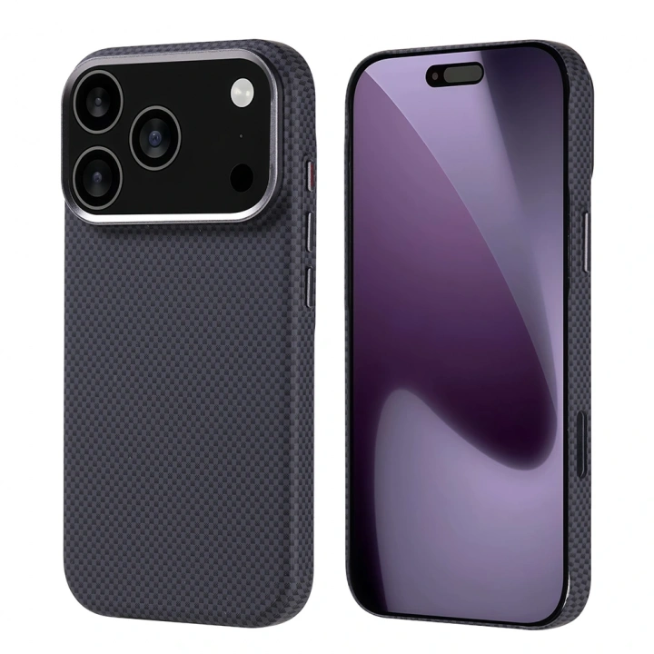 Apple iPhone 17 Pro Kılıf M-safe Şarj Özellikli Karbon Fiber Görünümlü Redclick Nekst Kapak