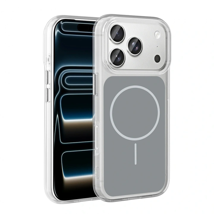 Apple iPhone 17 Pro Kılıf M-Safe Şarj Özellikli Metal Buton Tasarımlı Redclick İkonik Sert Silikon Kapak