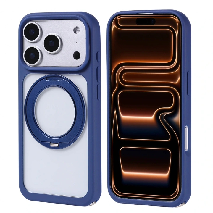 Apple iPhone 17 Pro Kılıf M-Safe Şarj Özellikli Standlı Redclick Piza Silikon Kapak