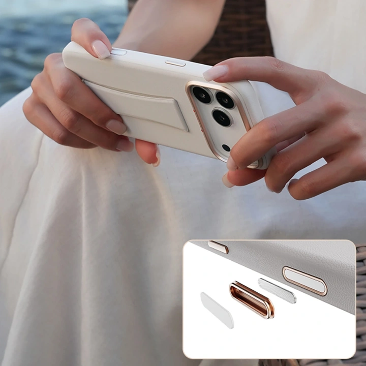 Apple iPhone 17 Pro Kılıf M-Safe Şarj Özellikli Standlı Udemos İndependence Serisi Kapak