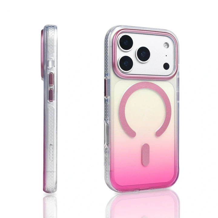 Apple iPhone 17 Pro Kılıf M-safe Şarj Özellikli Transparan Renk Geçişli Redclick Toros Kapak