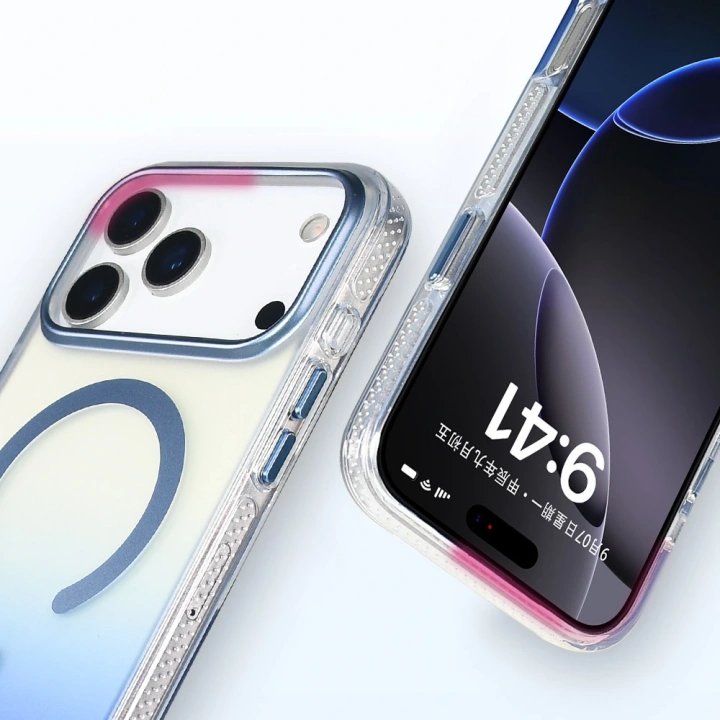 Apple iPhone 17 Pro Kılıf M-safe Şarj Özellikli Transparan Renk Geçişli Redclick Toros Kapak