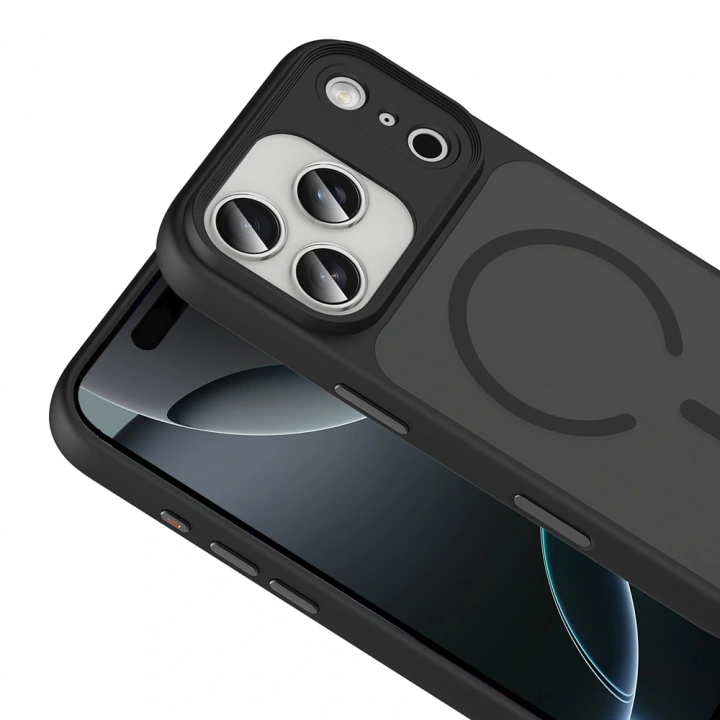 Apple iPhone 17 Pro Kılıf Mat Arka Yüzey Wireless Şarj Özellikli Redclick Flet M-safe Kapak