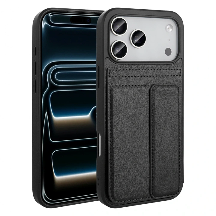 Apple iPhone 17 Pro Kılıf PU Deri Kartlıklı Redclick Sevilla Kapak