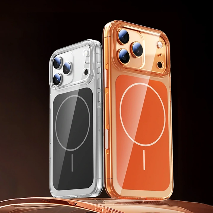 Apple iPhone 17 Pro Kılıf Redclick M-safe Şarj Özellikli Şeffaf Kamera Kontrol Butonlu Lugano Kapak