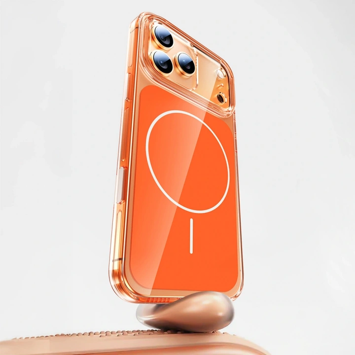 Apple iPhone 17 Pro Kılıf Redclick M-safe Şarj Özellikli Şeffaf Kamera Kontrol Butonlu Lugano Kapak