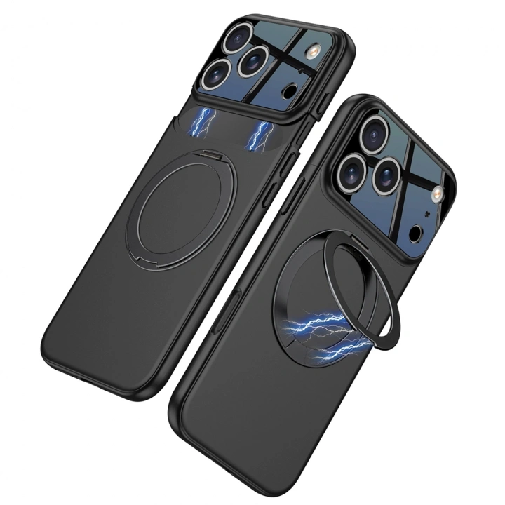 Apple iPhone 17 Pro Max Kılıf M-safe Şarj Özellikli 360 Derece Standlı Çift Parçalı Redclick Torino Kapak