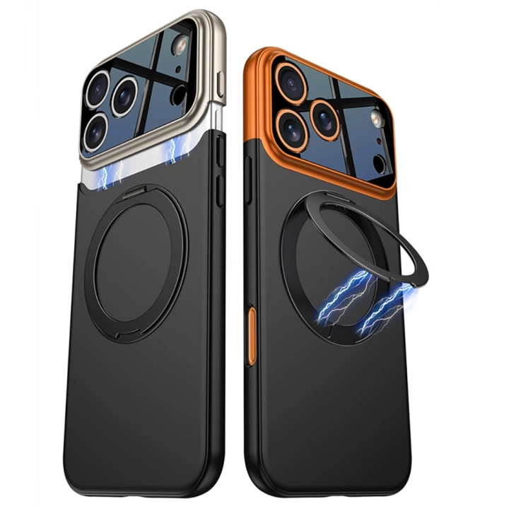 Apple iPhone 17 Pro Max Kılıf M-safe Şarj Özellikli 360 Derece Standlı Çift Parçalı Redclick Torino Kapak