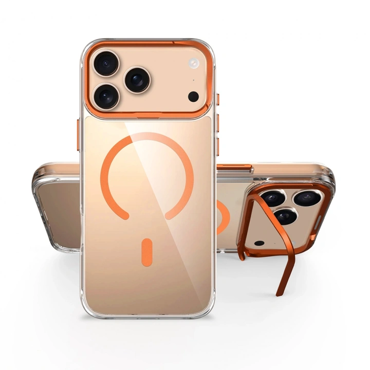 Apple iPhone 17 Pro Max Kılıf M-safe Şarj Özellikli Airbagli Kamera Standlı Redclick Azor Kapak