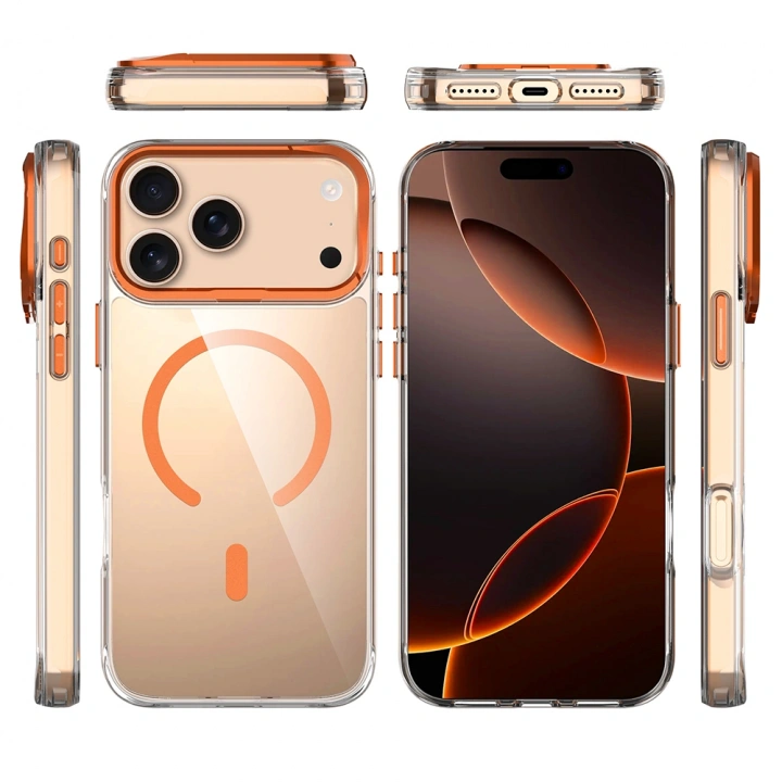 Apple iPhone 17 Pro Max Kılıf M-safe Şarj Özellikli Airbagli Kamera Standlı Redclick Azor Kapak