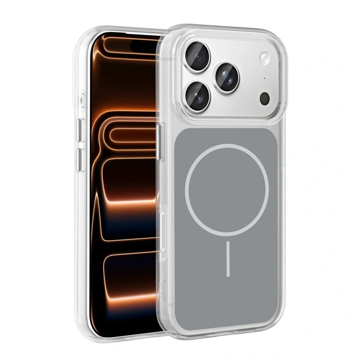 Apple iPhone 17 Pro Max Kılıf M-Safe Şarj Özellikli Metal Buton Tasarımlı Redclick İkonik Sert Silikon Kapak