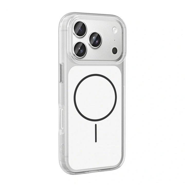 Apple iPhone 17 Pro Max Kılıf M-Safe Şarj Özellikli Metal Buton Tasarımlı Redclick İkonik Sert Silikon Kapak