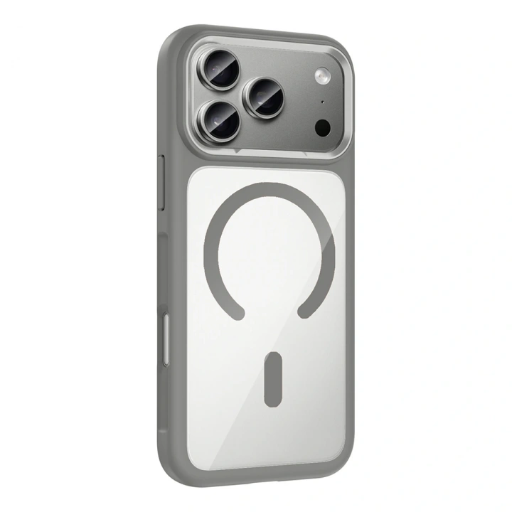 Apple iPhone 17 Pro Max Kılıf M-Safe Şarj Özellikli Metal Kamera Çerçeveli Redclick Tiko Kapak