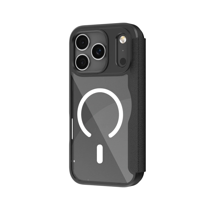 Apple iPhone 17 Pro Max Kılıf M-Safe Şarj Özellikli Raptic Air Folio Şeffaf Kartlıklı Kapaklı Kılıf