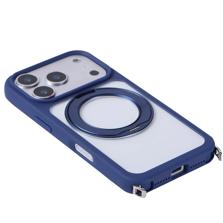 Apple iPhone 17 Pro Max Kılıf M-Safe Şarj Özellikli Standlı Redclick Piza Silikon Kapak