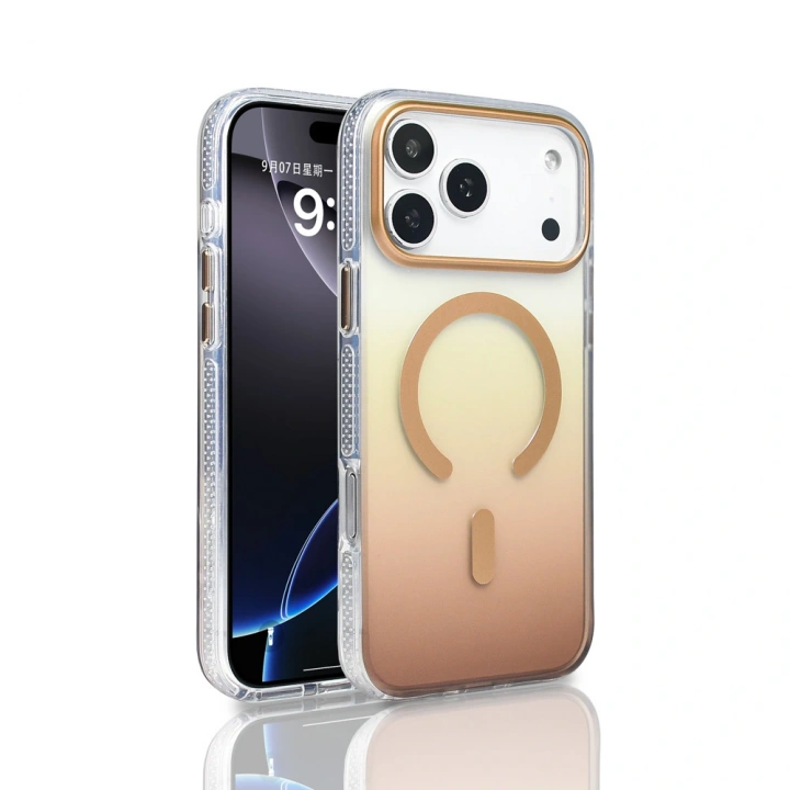 Apple iPhone 17 Pro Max Kılıf M-safe Şarj Özellikli Transparan Renk Geçişli Redclick Toros Kapak