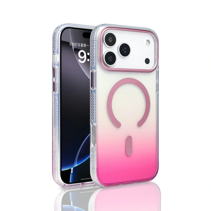 Apple iPhone 17 Pro Max Kılıf M-safe Şarj Özellikli Transparan Renk Geçişli Redclick Toros Kapak