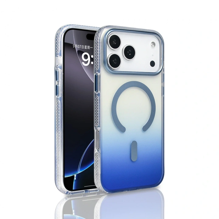 Apple iPhone 17 Pro Max Kılıf M-safe Şarj Özellikli Transparan Renk Geçişli Redclick Toros Kapak