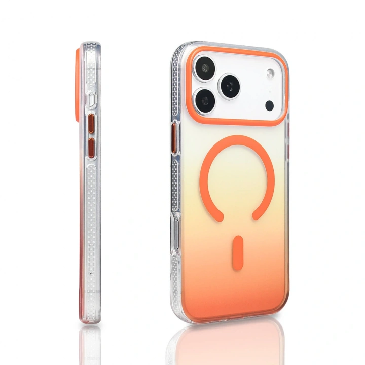 Apple iPhone 17 Pro Max Kılıf M-safe Şarj Özellikli Transparan Renk Geçişli Redclick Toros Kapak