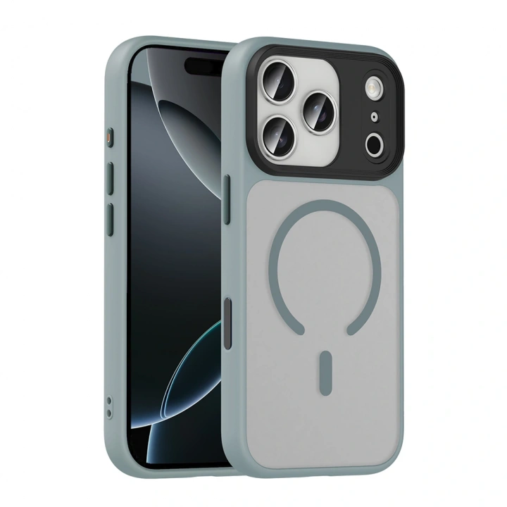 Apple iPhone 17 Pro Max Kılıf Mat Arka Yüzey Wireless Şarj Özellikli Redclick Flet M-safe Kapak