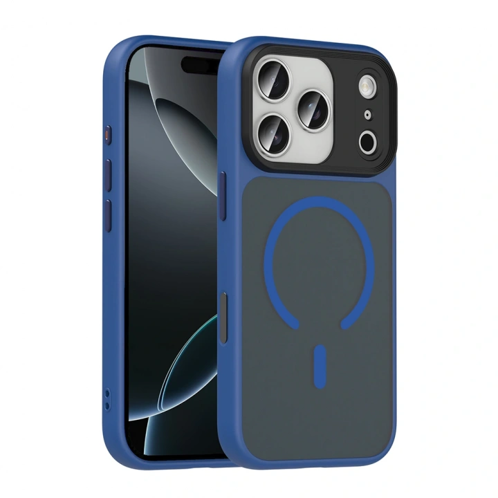 Apple iPhone 17 Pro Max Kılıf Mat Arka Yüzey Wireless Şarj Özellikli Redclick Flet M-safe Kapak