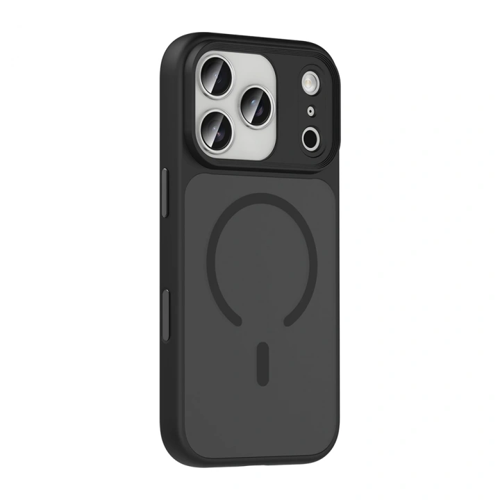 Apple iPhone 17 Pro Max Kılıf Mat Arka Yüzey Wireless Şarj Özellikli Redclick Flet M-safe Kapak