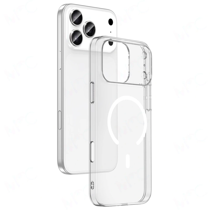 Apple iPhone 17 Pro Max Kılıf Redclick M-safe Şarj Özellikli Şeffaf Kamera Çerçeveli Porto Kapak