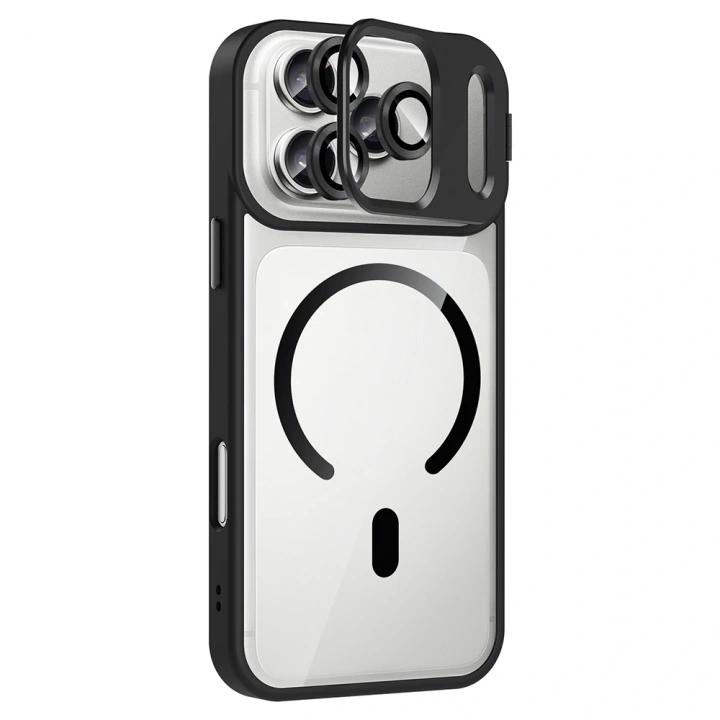 Apple iPhone 17 Pro Max Kılıf Standlı ve Kamera Lens Hediyeli M-Safe Şarj Özellikli Redclick Etro Kapak