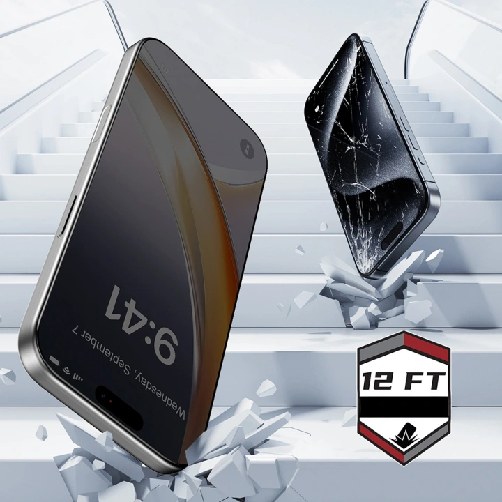 Apple iPhone 17 Pro Raptic Air Glass 2.5D Privacy Hayalet Ekran Koruyucu 2 Adet + Kolay Uygulama Aparatlı