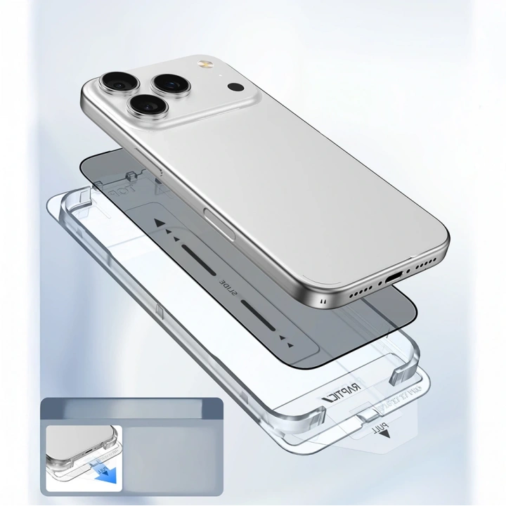 Apple iPhone 17 Raptic Air Glass 2.5D Privacy Hayalet Ekran Koruyucu 2 Adet + Kolay Uygulama Aparatlı