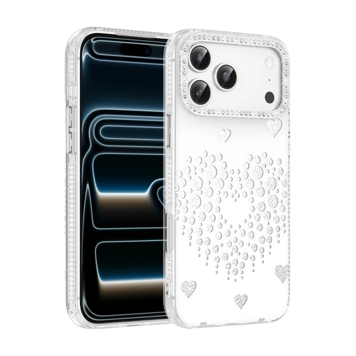 Apple iPhone 18 Pro Kılıf Damla Taşlı Redclick Rivas Sert PC Kapak