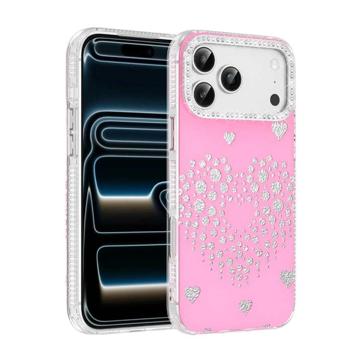 Apple iPhone 18 Pro Max Kılıf Damla Taşlı Redclick Rivas Sert PC Kapak