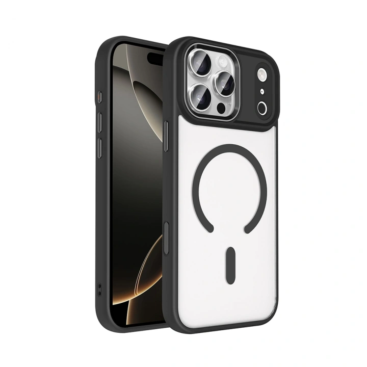 Apple iPhone 18 Pro Max Kılıf Wireless Şarj Özellikli Redclick Krom M-safe Silikon Kapak