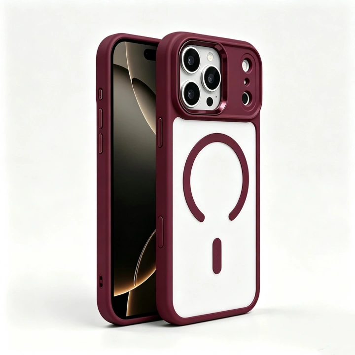 Apple iPhone 18 Pro Max Kılıf Wireless Şarj Özellikli Redclick Krom M-safe Silikon Kapak
