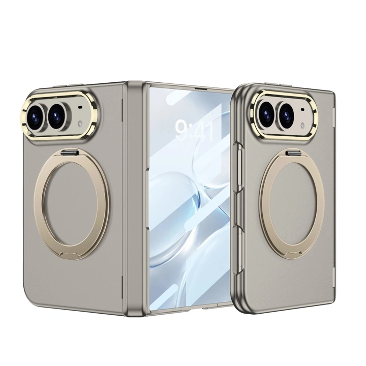 Apple iPhone Duo Kılıf M-safe Şarj Özellikli Redclick Kıpta KPT-07 Ring Standlı Sert PC Kapak
