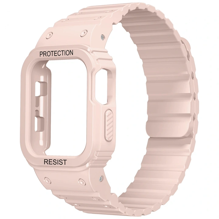 Apple Watch 10 46mm KRD-142 Airbag Tasarımlı Kasa Koruyuculu Silikon Kordon
