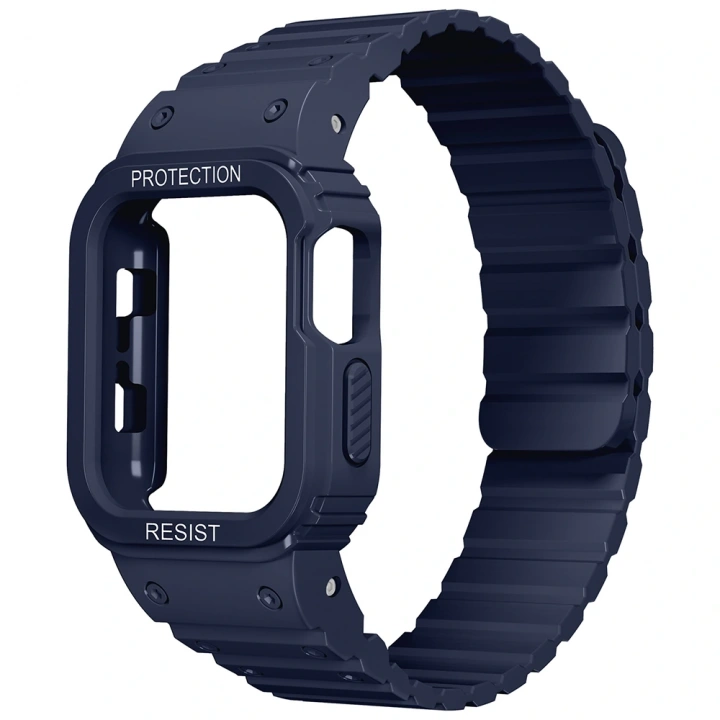 Apple Watch 10 46mm KRD-142 Airbag Tasarımlı Kasa Koruyuculu Silikon Kordon