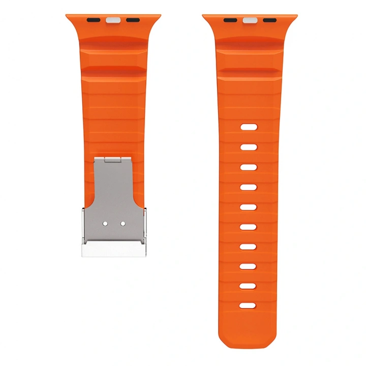 Apple Watch 10 46mm Redclick KRD-145 Metal Tokalı Silikon Kordon