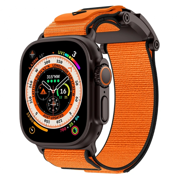 Apple Watch 10 46mm Redclick KRD-154 Naylon Kumaş Hasır Örgülü Kordon