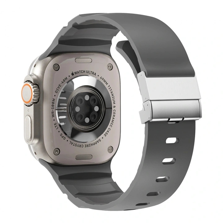 Apple Watch 42mm Redclick KRD-145 Metal Tokalı Silikon Kordon