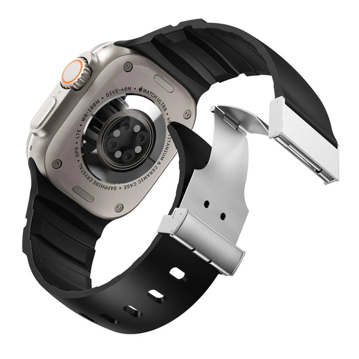 Apple Watch 42mm Redclick KRD-145 Metal Tokalı Silikon Kordon