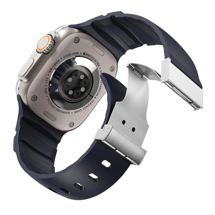 Apple Watch 42mm Redclick KRD-145 Metal Tokalı Silikon Kordon