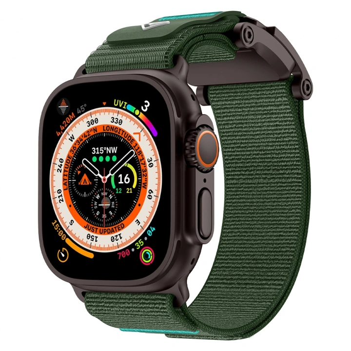 Apple Watch 44mm Redclick KRD-154 Naylon Kumaş Hasır Örgülü Kordon