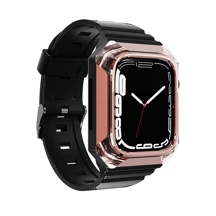 Apple Watch 44mm Redclick KRD-88 Sert PC Kasa Koruyuculu Silikon Kordon