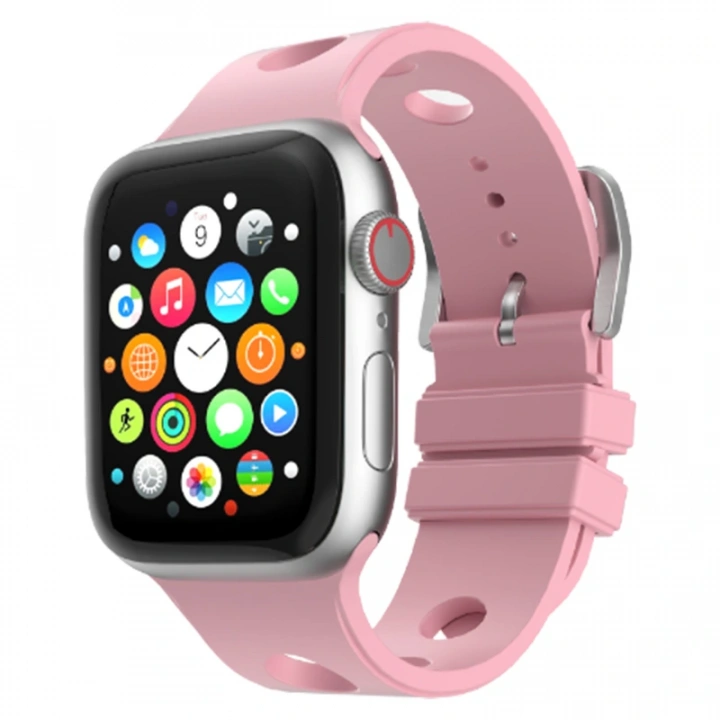Apple Watch 7 45mm Delikli Tasarım Redclick KRD-147 Silikon Kordon